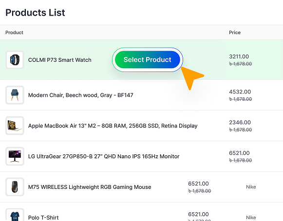 Select your product